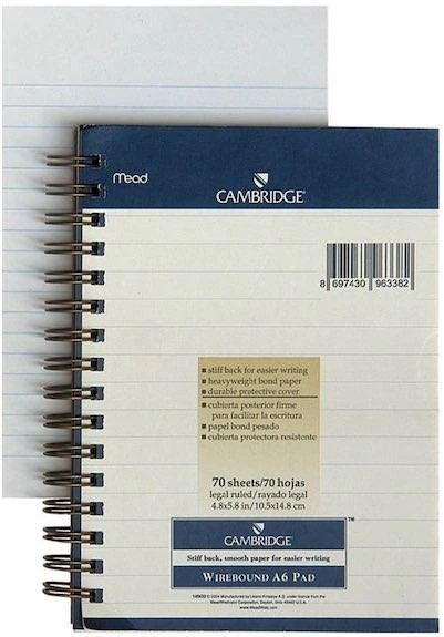 Mead Bloknot Cambrıdge Spiralli Karton Kapak A6 Beyaz 70 Yp Çizgili M-145433