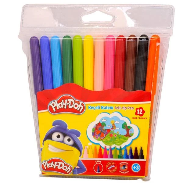 Play-Doh Keçeli Kalem 12 Renk 2Mm Pvc Ke-005
