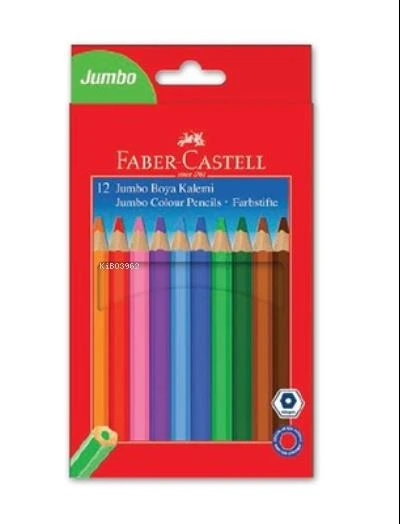 Faber Castell Jumbo 12 Renk Kuru Boya Kalemi Altıgen