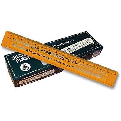 Yıldızlar 30 Cm. Harf Şablonlu Cetvel Kod.037