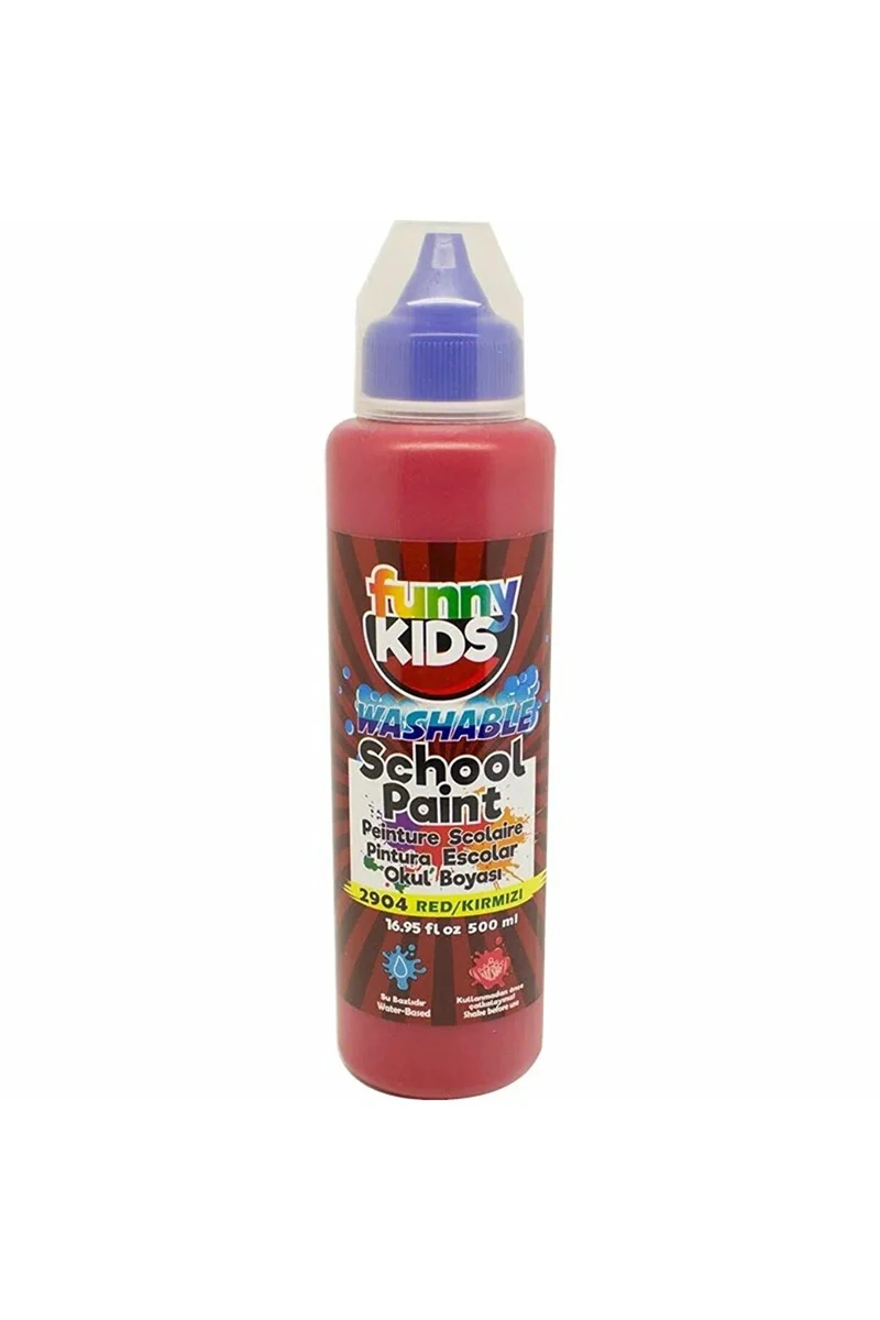 Rich Funny Kids Yıkanabilir Okul Boyası 500ml - 2904 Kırmızı
