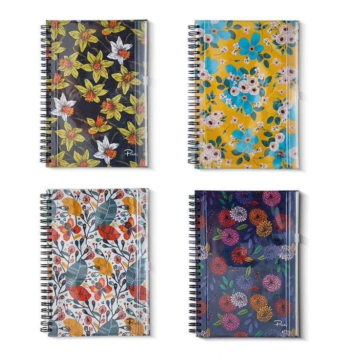 Prestij Kilitli Şeffaf Çantalı Çizgili Spiralli Defter PRJ-015