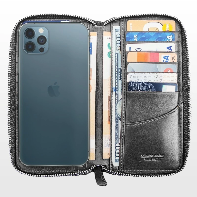 Rich Smith ® GERÇEK DERİ Cep Telefon Portföy Cüzdan / 2630 Siyah (AnakondaP.)