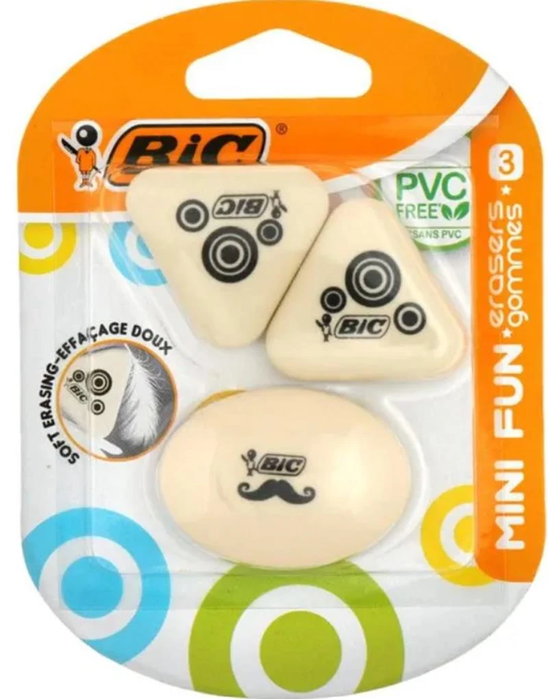 Bic Mini Fun 3'lü Kauçuk Çocuk Okul Silgisi / 927870