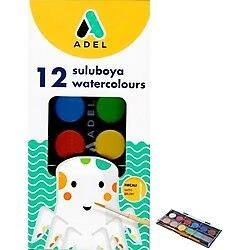 Adel sulu boya 12 li 30mm büyük karton kutu