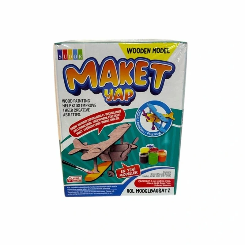 SÜDOR MD2-01 KUTULU AHŞAP MAKET UÇAK BOYAMA SETİ KÜÇÜK