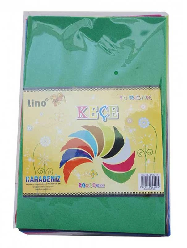 Lino 2718J Keçe 10 Renk 10Lu 20*30Cm *100