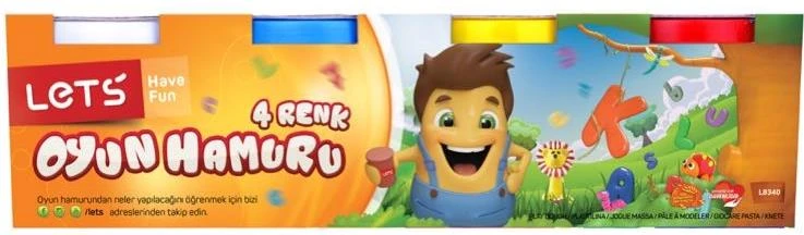 Lets L8340 Oyun Hamuru 4 Renk Normal Renkler