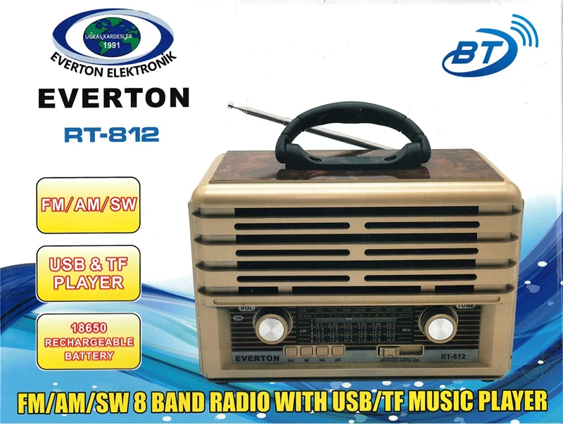 Everton RT-813 Bluetooth-USB-SD-FM Nostaljik Radyo