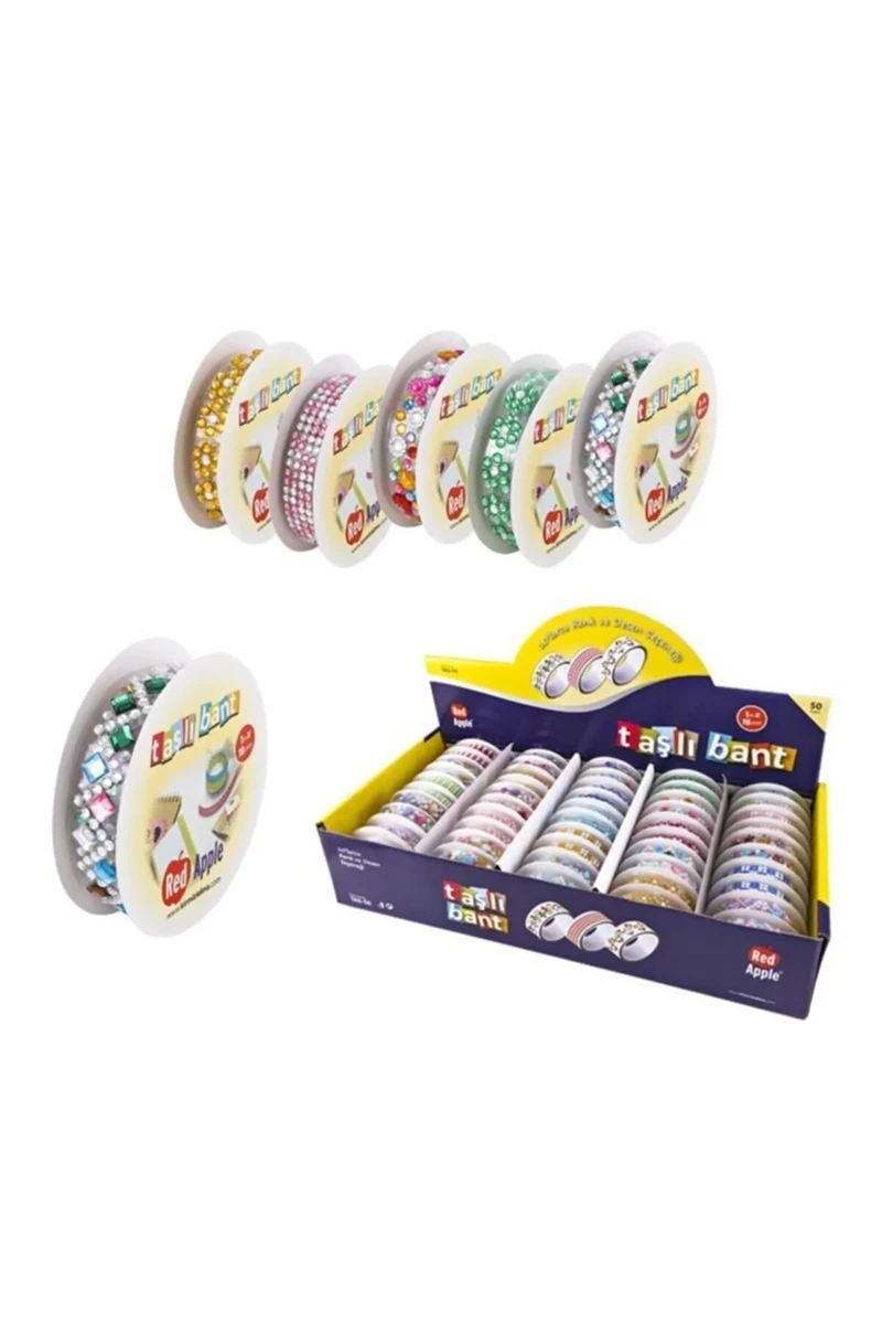Red Apple Skob-50 Sarı Kenar Oyalı Bant 18Mm*1M*50