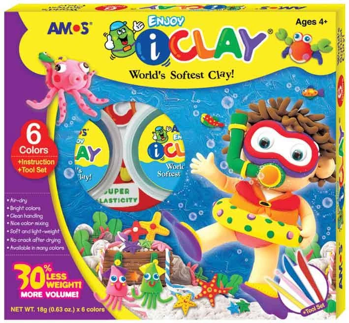 Amos Proje Hamuru İ-Clay 18 Gr 6 Renk Ic6Pt