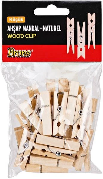 Brons Br-906 Ahşap Mandal Natural Küçük