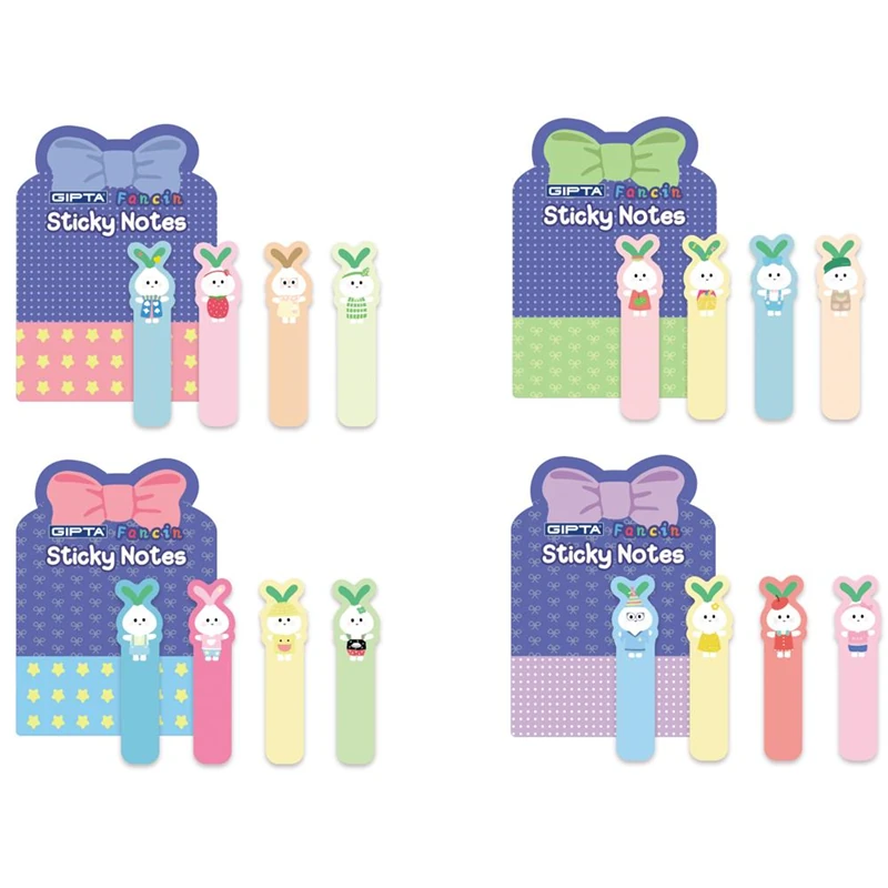 Gıpta K011100-5001 Yapışkan Not 4Prç.K.Ayraçlı Desenli