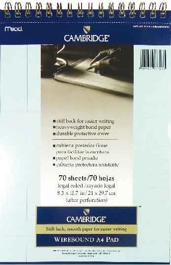 Mead 259419 Cambridge A/4 70Yp Kareli Mavi