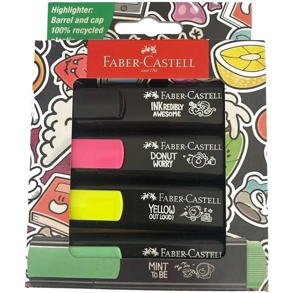 FABER CASTEL FOSFORLU KALEM GRAFFITI TEXTLINER 46 5030254690 4 LU PAKET *.FABER-24 *