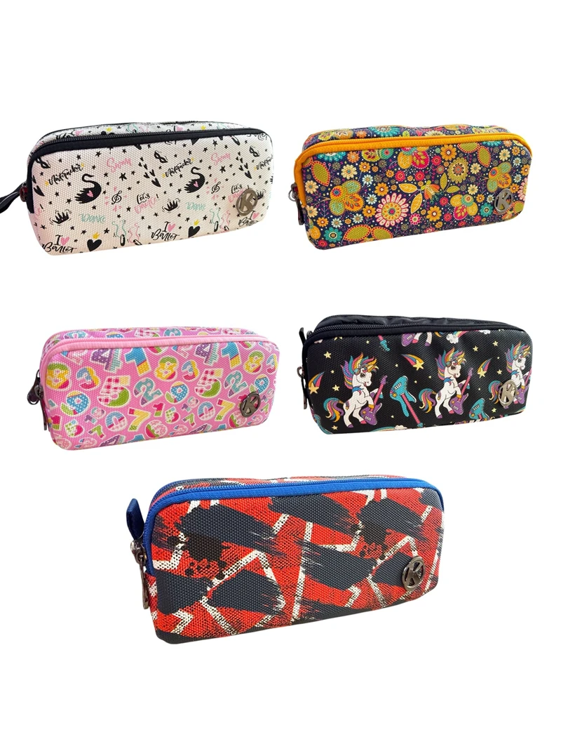 Kalemlig KL22 Babylon Desenli Çift Bölmeli Suni Deri Kalem Çantası