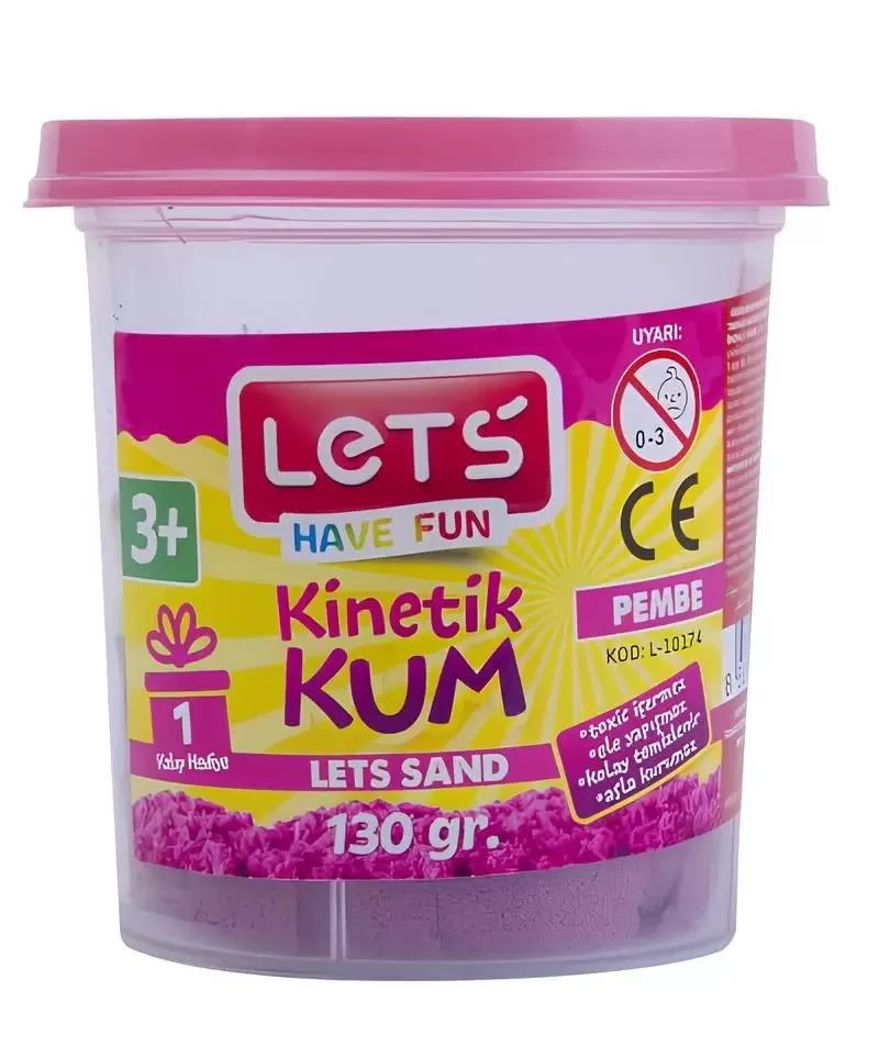 Lets Kinetik Kum 130 Gr Pembe Plastik Kutu L10174