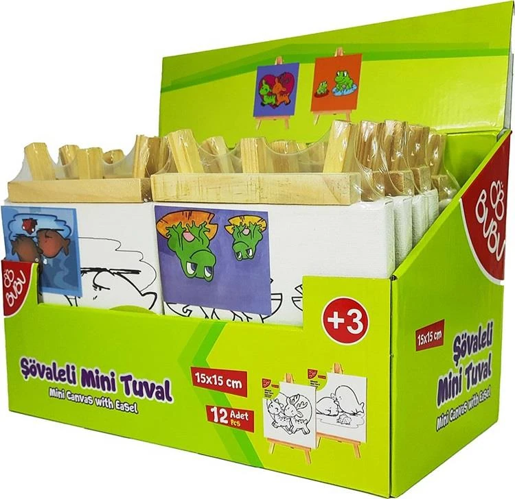 Bu-Bu Tuval 15X15 Mini Şovaleli Set Tu0018