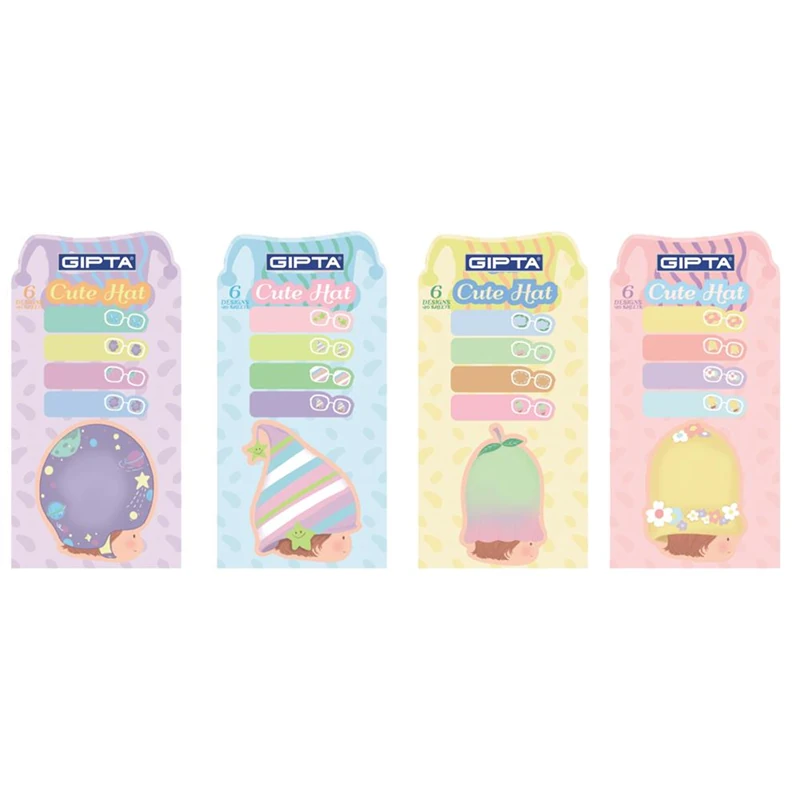 Gıpta K011200-5001 Yapışkan Not Cutehat 5 Prç.K.Ayraçlı Desenli