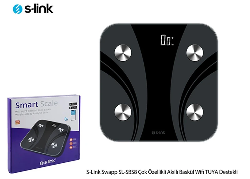 S-Link Swapp SL-SBS8 Çok Özellikli Akıllı Baskül Wifi TUYA Destekli