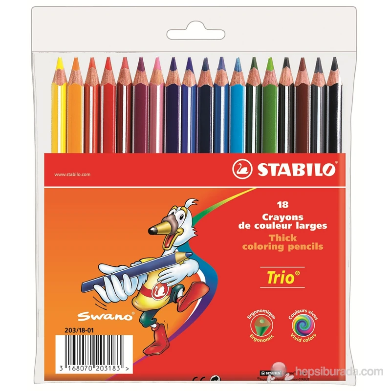 STABILO Trio thick Üçgen KBoya 18'li Pkt