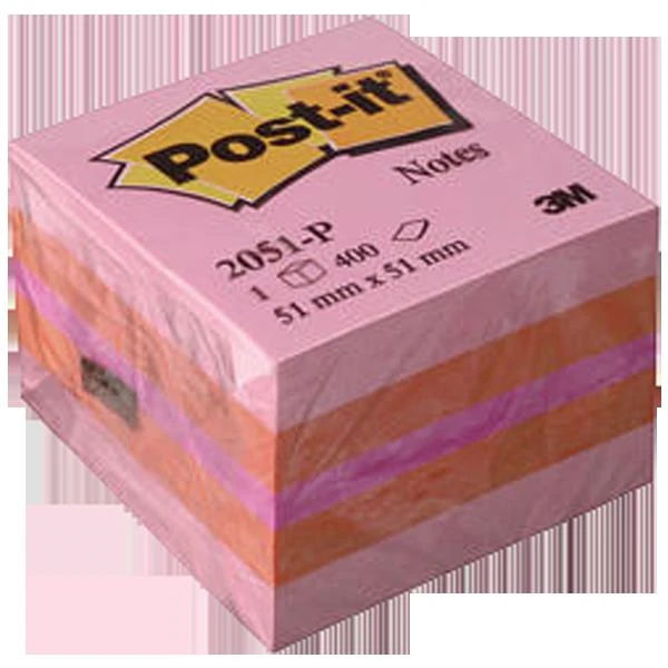 Post-It Yapışkanlı Küp Not 51X51 Mini 400Yp Pembe 2051-P