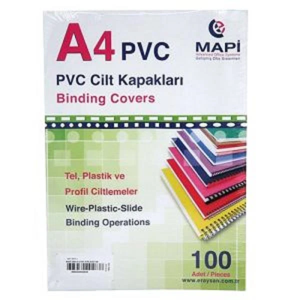 Mapi 2040250 160Mic A4 Pvc Kapak Şeffaf