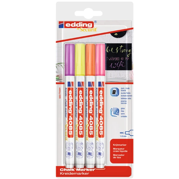 Edding E-4085 Cam Kalemi 4Lü Blister Pastel