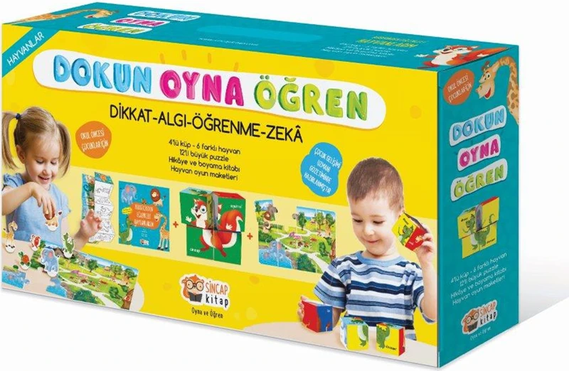 Dokun Oyna Öğren Seti: Hayvanlar (Dikkat - Algı - Öğrenme - Zeka)