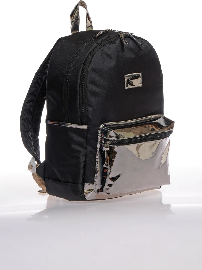 Kaukko Bright Aynalı Okul Sırt Çantası Siyah K1101