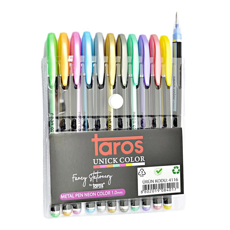 Unick Color Metalize Jel Kalem 12 Li Set 4116