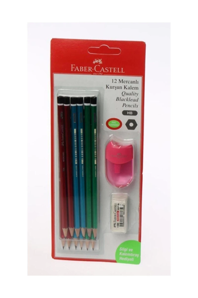 Faber-Castell 12'Li Mercanlı Kurşun Kalem Seti