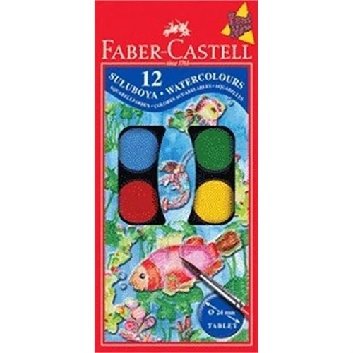 Faber-Castell Büyük Hazneli Suluboya 12 Renk 190013