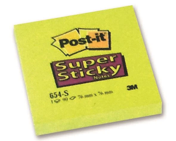 Post-It Yapışkanlı Not Kağıdı Super Stıcky Sarı 76X76 654-S