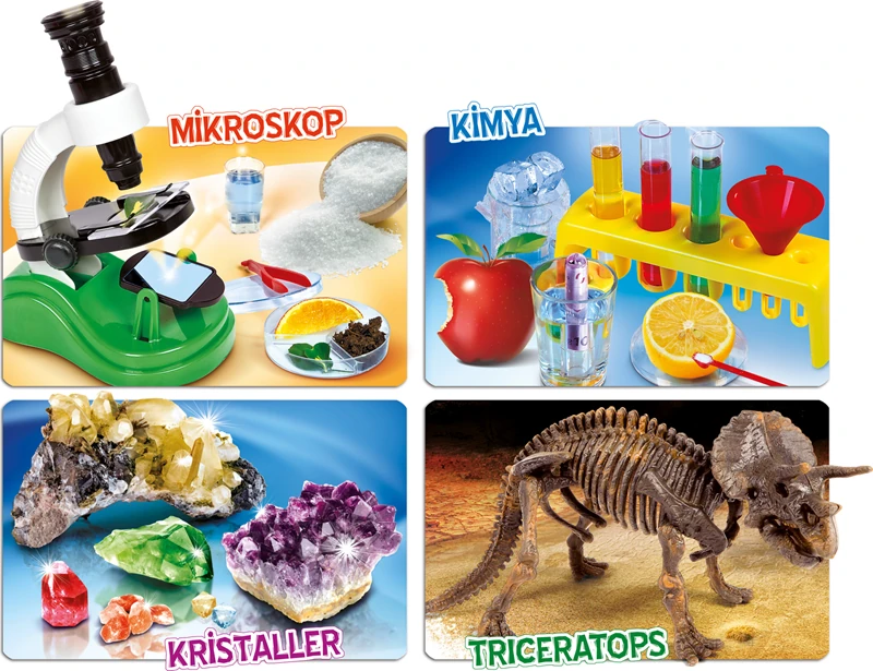 Bilim Laboratuvarı - Kimya, Mikroskop, Kristaller, Triceratops