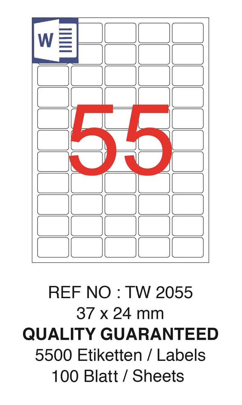 Tanex Tw-2055 Lazer Etiket 37*24 Mm