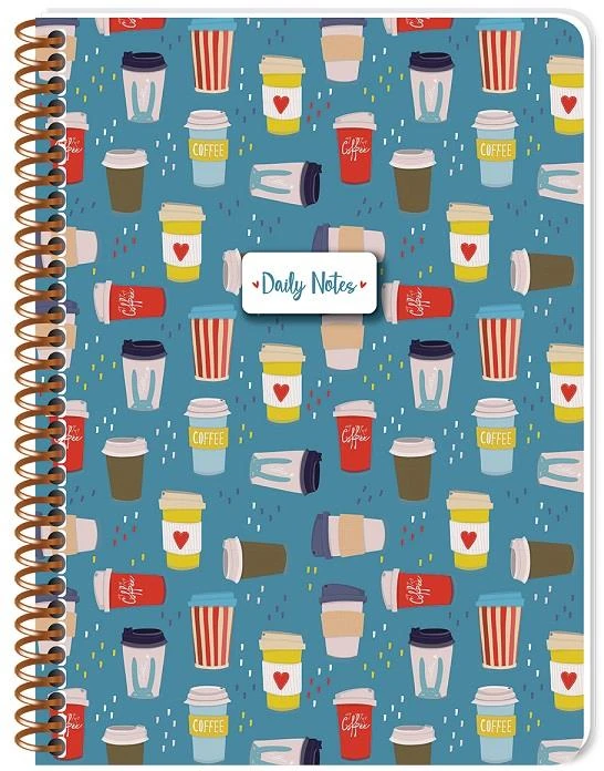 Keskin Defter Coffee 16,5X22,5 Spiralli Karton Kapak 80 Yp. Kareli 384642-99