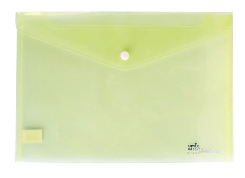Umıx U1120P-Sa Çıtçıtlı Şeffaf Zarf Dosya Sarı