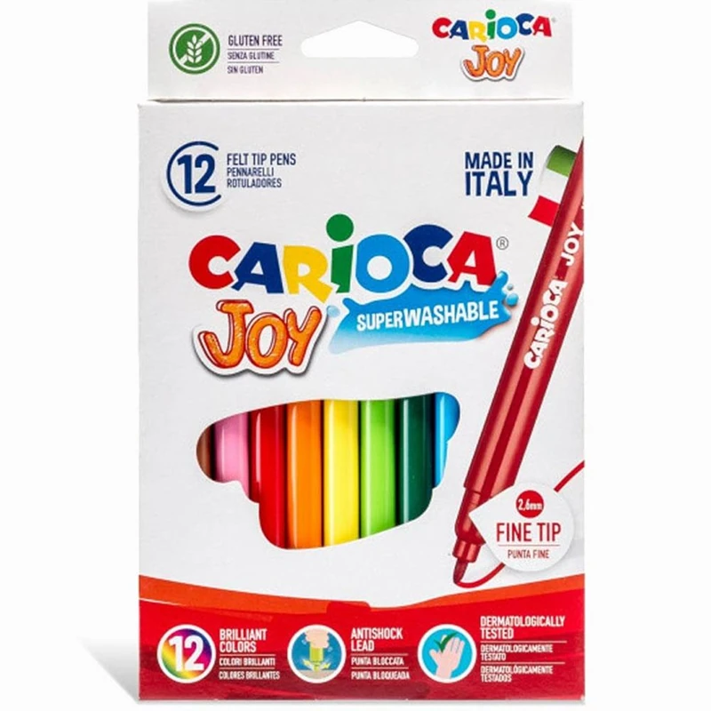 Carioca Joy Süper Yıkanabilir Keçeli Boya Kalemi 12`li