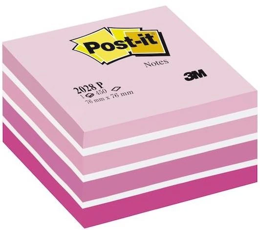 Post-It Yapışkanlı Küp Not 76X76 Pembe 450 Yp 2028P