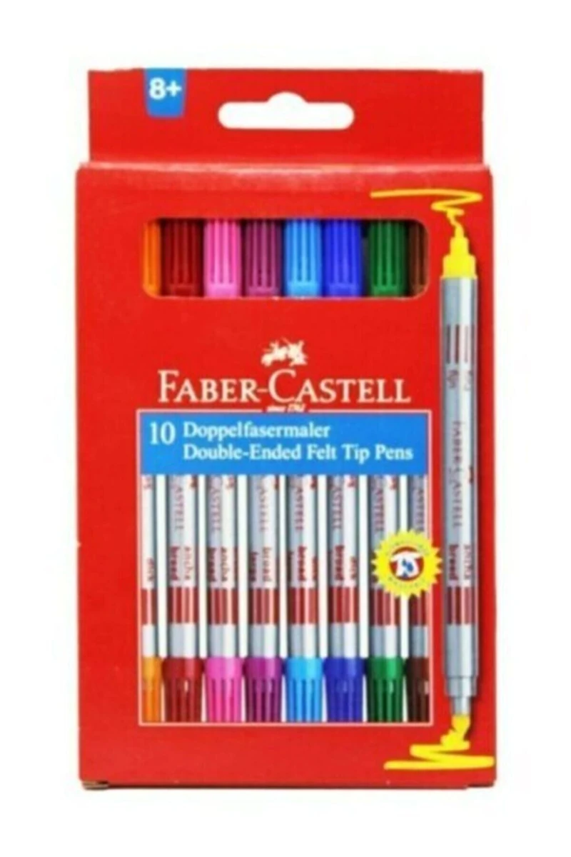 Faber Castell Çift Uçlu Keçeli Kalem 10 Renk