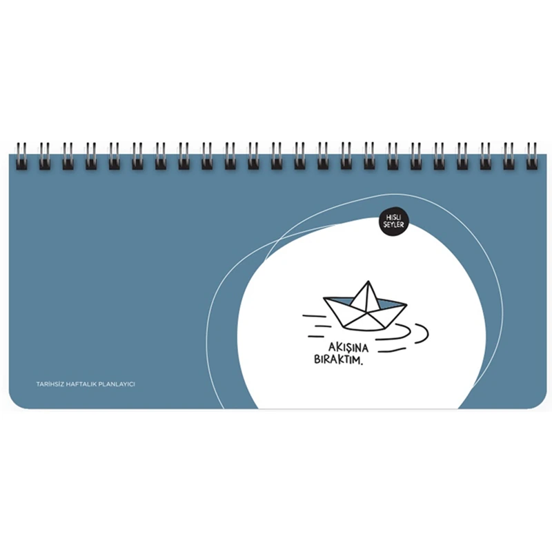 Keskin 830185-99 Hisli Şeyler 13*27 Spiralli Stickerli Planner -Zirvedeyim Canım Duymuyorum