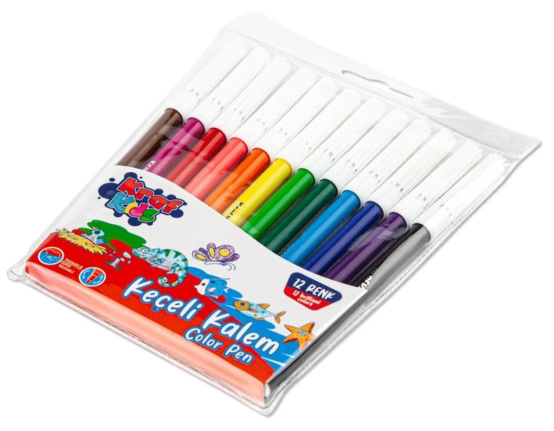 Kraf Kids Keçeli Kalem 12 Renk 265G