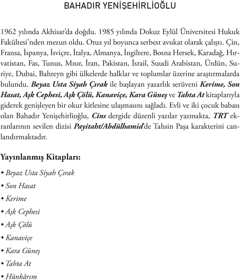 Hünkarım:Bir Tahsin Paşa Romanı - Bahadır Yenişehirlioğlu