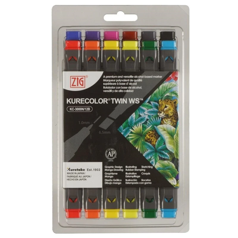 Zig Kurecolor Twin S Marker Kalem 12 Renk Set NATUREL COLORS