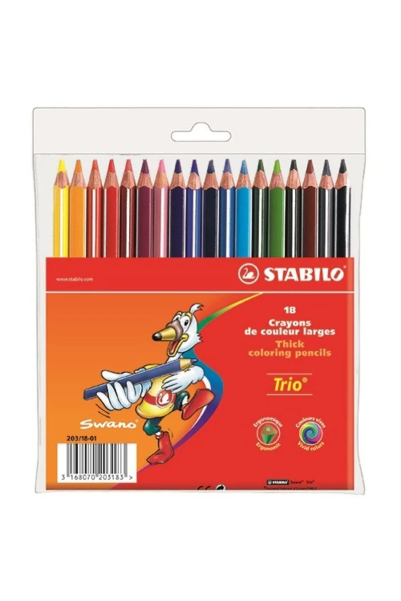 STABILO Trio thick Üçgen KBoya 18'li Pkt