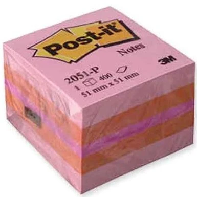 Post-It Yapışkanlı Küp Not 51X51 Mini 400Yp Pembe 2051-P