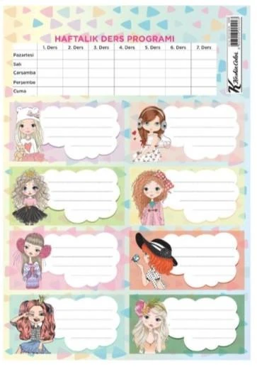 Keskin 220130-99 Ders Programlı 3Lü Etiket