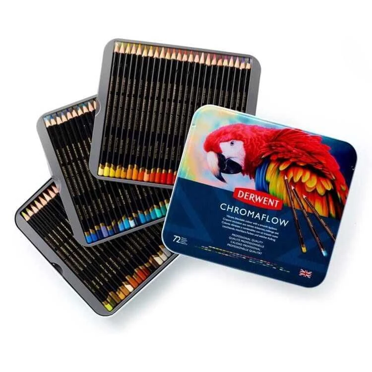 Derwent Chromaflow Kuruboya 72 Renk Metal Kutu
