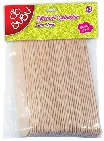 Bu-Bu Eğlenceli Çubuklar Natürel 15X1,8 40Lı Hs0013